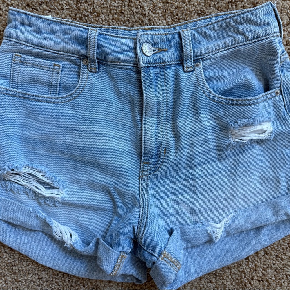 PacSun Blue Jean Shorts Distressed High-Waisted